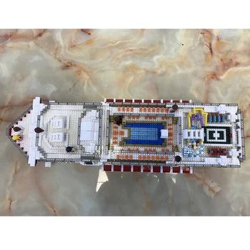 Luksuzno Križarjenje Linijske Ladje Velik Čoln 3D Model 4950pcs DIY Diamond Mini gradnji Malih Bloki, Opeke Igrača za Otroke, št Polje