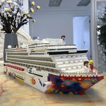 Luksuzno Križarjenje Linijske Ladje Velik Čoln 3D Model 4950pcs DIY Diamond Mini gradnji Malih Bloki, Opeke Igrača za Otroke, št Polje