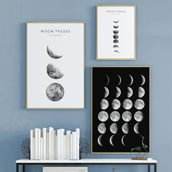 Luna Fazi Plakat Platno Slikarstvo Plakatov in Fotografij Minimalističen Luna Wall Art Doma Dnevna Soba Dekoracijo Slike Cuadros