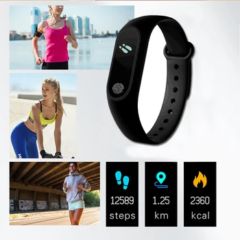 M2 Šport Zapestnica Smart Pas Srčnega utripa Gledajo Moški Ženske Smartwatch Za Android IOS Fitnes Tracker Elektronika Pametna Ura 3819