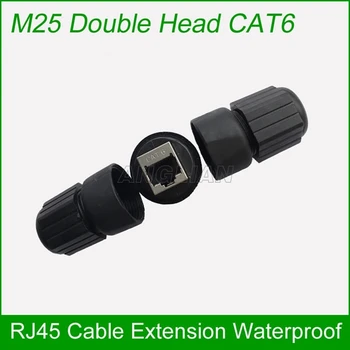M25 CAT5E CAT6E Ethernet priključek za kabel Kovinsko oklopljenega RJ45 Vmesnik Prostem Most nepremočljiva Skupno Področju zbiranja adapter
