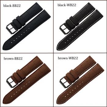 MAIKES Watch Pribor Mehke Gume Watchband Black & Ikre Zlato Sponke Šport Vodotesno Silikonsko 20 mm 22 mm Watch Trak Pasu