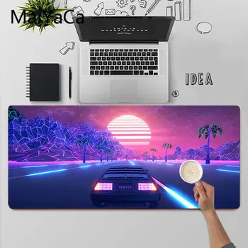 MaiYaCa Neon Retrowave synthwave digitalne umetnosti Mouse Pad XXL Mouse Pad Laptop Desk Mat pc gamer completo za lol/world of warcraft