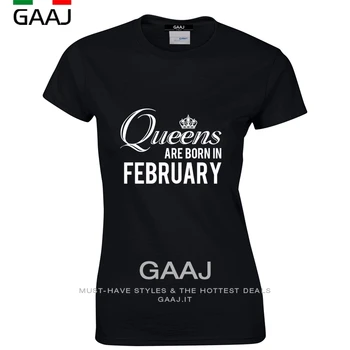 Majica s kratkimi rokavi Ženske Natisniti Pismo Queens So Rojeni V Febuary junija decembra Vrhovi Punk Kraljica Tee Shirt Femme T-shirt Priložnostne po Meri tshirt