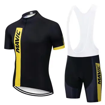 Mavic 2020 Pro team moške poletne dihanje kratek sleeve kolesarjenje jersey MTB kolo prostem oblačila 19D Gel blazinico bib hlače