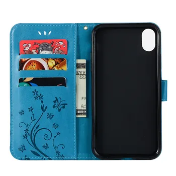Metulj denarnice primeru kritje Za iPhone 6 7 8 Plus X XR XS MAX 5S SE PU Usnja Flip Zaščitni Pokrovček Telefona Vrečko mobilni knjigo lupini