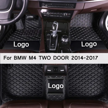 MIDOON usnje Avto predpražnike za BMW M4 DVEH VRAT (ŠTIRI SEDEŽ) 2016 2017 po Meri auto stopalo Blazinice avtomobilska preproga pokrov