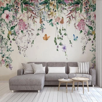 Milofi po meri velikih ozadje zidana Nordijska sodobne sveže akvarel trte cvet v ozadju stene papirja zidana dekorativno slikarstvo