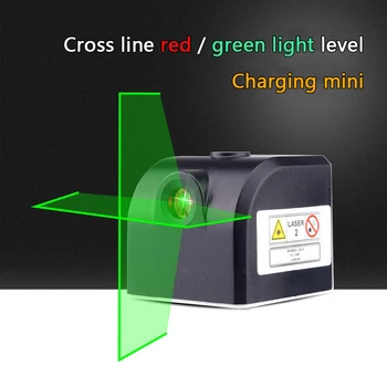 Mini Cross, Rdeče Laserske libele LED indikator Meter 2 linije 1 točka 650nm Izravnavanje Laserski Instrument z Magnetom stalnost Dobave