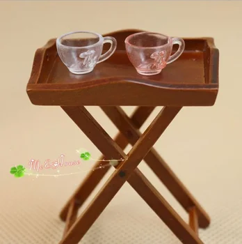 MINI Lutka hiša Miniaturni model, pohištvo kave imetnik police z enega kosa