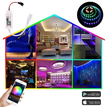 MiNi WIFI WS2811 RGB LED Trak Svetlobe Krmilnik Alexa/Google Telefon, Pametnih Glas IOS/Android APP Nadzor DC12-24V
