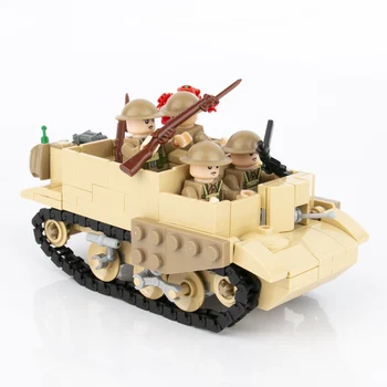 MOC WW2 Vojaški Bren Avto gradniki Vojak Britanske Vojske Tank Modelu Vozila Številke Deli Orožja Opeke Igrače za Otroke