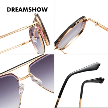 Moda Rimless sončna Očala Moških Gradient Objektiv Vintage Retro Očala Letalstva Kvadratnih UV400 sončna Očala Za Ženske #01K