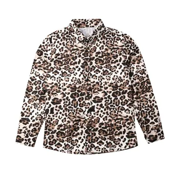 Moda za Moške Kariran Leopard potiskanih Majic Priložnostne Bombaž Perilo Majica Mens Vrhovi Gumb Navzdol Klasičnih Tees Majica
