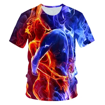 Modra Gorečih tshirt Moški Ženske majica 3d t-shirt Črna Tee Priložnostne Top Anime Camiseta Streatwear Kratkimi Rokavi Tshirt Dropship