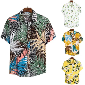 MONERFFI Mens Havajske Srajce Smešno Avokado, Natisnjena pa Dol Kratek Rokav Priložnostne Majice Ulične Plaži Srajce Camisa 2020 5879