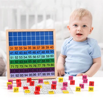 Montessori Izobraževalne Lesene Igrače Za Otroke, Otroške Igrače 1-100 Mestno Tabela Matematiko Poučevanja Za Otroke Darila Za Rojstni Dan