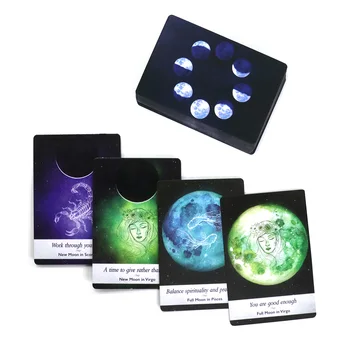 Moonology oracle kartice igre, 44 igralne karte, vodenje angleški skrivnostno branje prihodnosti tarot kart krova stranka igra darila
