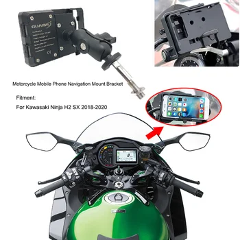 Motorno kolo, USB Polnilnik za Mobilni Telefon, Držalo, Stojalo GPS Navigacija Nosilec Za Kawasaki Ninja SX H2 2018 2019 2020