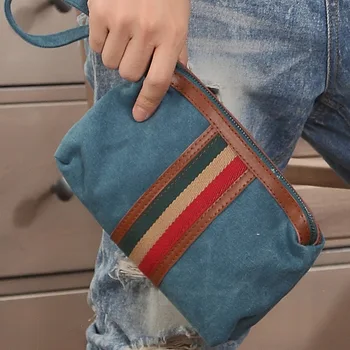 Moška torbica, velike zmogljivosti, Platno casual moški mobilni telefon Majhno Roko Denarnice vrečko 19883