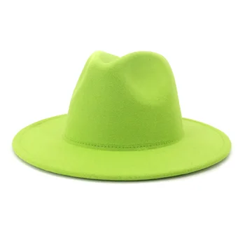 Moški Fedora klobuki ženske Preprosto volnene klobuk jazz klobuki Britanski stil Modni klobuk klobuk jeseni, pozimi big skupaj Multicolor klobuk
