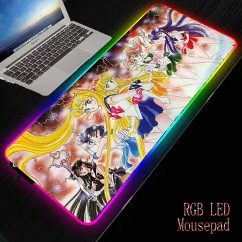 MRG Big LED RGB Razsvetljava Gaming Mousepad Igralec Mat Grande Mouse Pad Zver za PC Računalnik Sailor Moon Anime Dropshipping