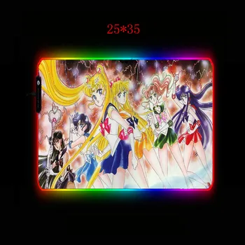 MRG Big LED RGB Razsvetljava Gaming Mousepad Igralec Mat Grande Mouse Pad Zver za PC Računalnik Sailor Moon Anime Dropshipping