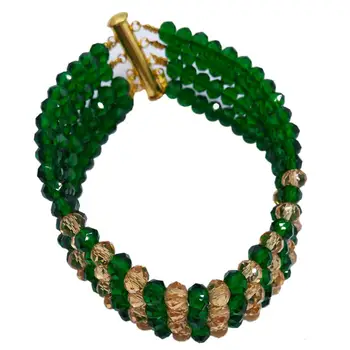 Nabreknejo temno zeleno in šampanjec zlato kristalno noge ogrlica afriški nakit set