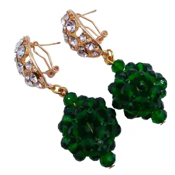 Nabreknejo temno zeleno in šampanjec zlato kristalno noge ogrlica afriški nakit set