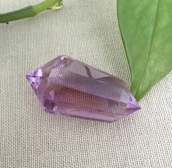 Naravni Ametist Quartz Crystal Dvojno Zdravilne Točke Vogel Primerka Za Darila 6207