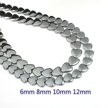 Naravni Hematit Magnet Kroglice v obliki Srca Hematit Beaded Za Nakit, Izdelava DIY Ročno Zapestnico, Ogrlico Dodatki