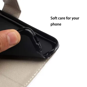 Naslikal Flip Primeru Telefon za Samsung Galaxy J3 2016 J3 J5 2017 denarnice nosilec pokrovček za Samsung J3 J4 J6 Plus 2018 Usnje Primerih