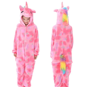 Nastavite kigurumi 21 NOV Otroci Pižame Fantje Dekleta Odejo Hooded Živali Pegasus Fox Tiger Onesies Pozimi Sleepwear Otroci Pižame