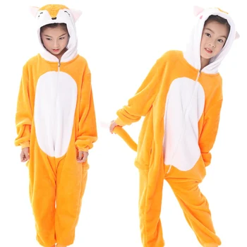 Nastavite kigurumi 21 NOV Otroci Pižame Fantje Dekleta Odejo Hooded Živali Pegasus Fox Tiger Onesies Pozimi Sleepwear Otroci Pižame