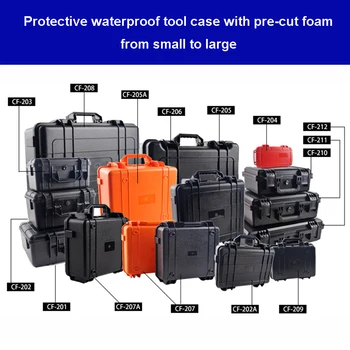 Nepremočljiva Zaščitna varnost primeru Toolbox Opreme kovček Vpliv, ki je odporna Instrument plastično Orodje primeru s pre-cut pene