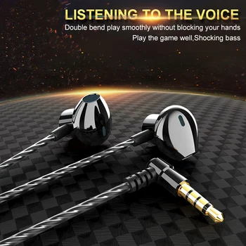 New Metal žične Slušalke s Kablom Slušalka Za Mobilni Telefon, PC Gaming Žične Slušalke 3.5 mm in-EAR Slušalke Udobno uho