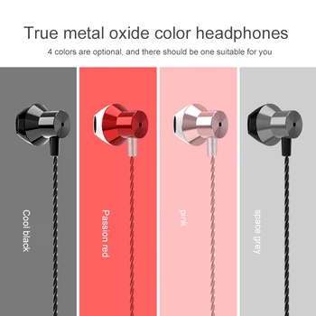 New Metal žične Slušalke s Kablom Slušalka Za Mobilni Telefon, PC Gaming Žične Slušalke 3.5 mm in-EAR Slušalke Udobno uho