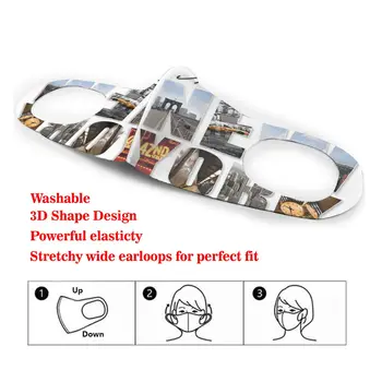 New York Kolaž Featuring Stroj elastično Držalo Obraz Dihalno Masko za enkratno uporabo Proti Prahu Bombaž Usta Za Odrasle