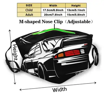 Nissan Silvia S14 3d Tiskanja za Večkratno uporabo Usta Masko Stroj Filter Proti Prahu Obraz Maska za Nissan Silvia 180sx 200sx 240sx
