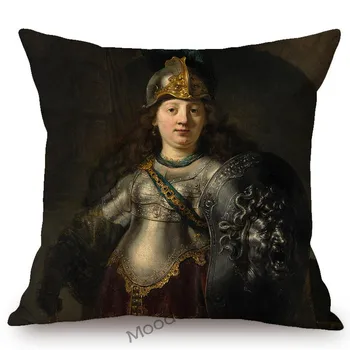 Nizozemski Rembrandt Realizem Baročno Oljna Slika, Portret Umetnosti Noč Pazi Znanih Umetnosti Kavč Vrgel Blazino Primeru Perilo Umetnosti Blazine Pokrov
