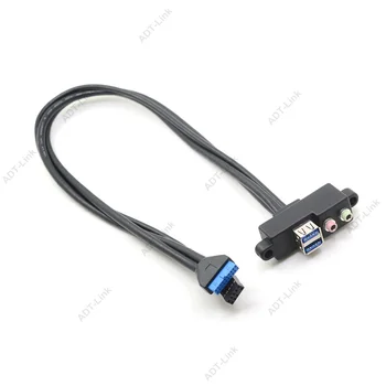Notranji USB 3.0 PCI Kabel za Povezavo z Matično ploščo 2 Vrata USB3.0 20P 2*AF+audio3.5 mm Ploščo Kabel PCI