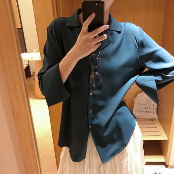Nov prihod modna bluza ženske priložnostne ulica delo slog poletje temperament korejski slog preprost divje svoboden šifon majica
