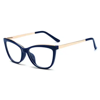 Nov Prihod Optičnih Očal Mačka Oči Unisex Zlitine Očala Okvir Anti Blue Ray Kratkovidnost Očala s Spomladanski Tečaji 755