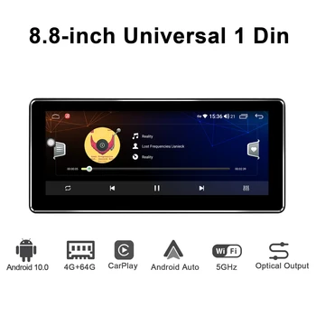 Nov Vmesnik Univerzalno 1din Večpredstavnostna Android 10 Avto Radio Stereo Auto 4 GB, 64 GB Vodja Enote Carplay Varnostne Kamere Volan
