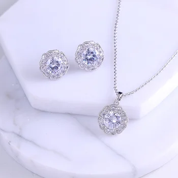 Nova zasnova luksuzni AAA cirkon krog cvet obliko, ogrlico, obesek za ženske,visoka kakovost stranka/poročni nakit 5983