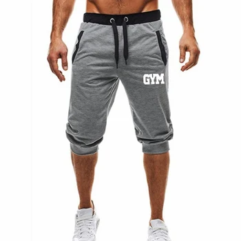 Nove blagovne znamke Mens telovadnice hlače za Tek, tek šport, Fitnes, bodybuilding Sweatpants moški vaja usposabljanje blagovne Znamke Koleno Dolžina kratke hlače
