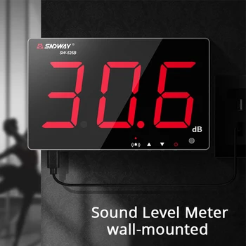 Novo 30-130 dB digitalni merilnik ravni zvoka/kazalnik stensko montažo LCD-zaslon hrupa naprave za merjenje hrupa meter izvoz Podatkov preko USB