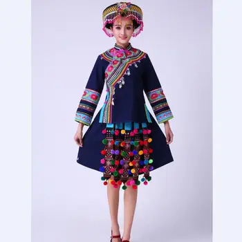 Novo Hmong miao oblačila ženske fazi kostume za pevce nacionalni festival uspešnosti oblačila Kitajski folk dance kostumi