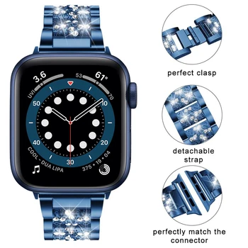Novo Modro Razredi Za Apple Watch Traku 6 5 4 SE series 40 mm 44 watchband correa ženske pulseira zapestnica za iwatch 38 mm 42mm