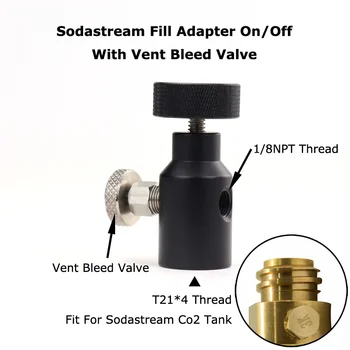 Novo Soda Stream CO2 Tank Valj UFA Univerzalno Polnilo Tok CO2 HPA Adapter On/Off Z Vent Izpustni Ventil ASA Velika Bunka